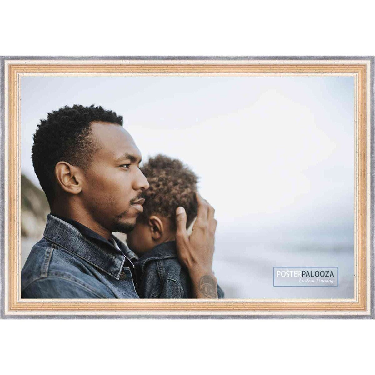 18x8 Traditional Antique Silver Complete Wood Picture Frame with UV Acrylic, Backing, & Hardware