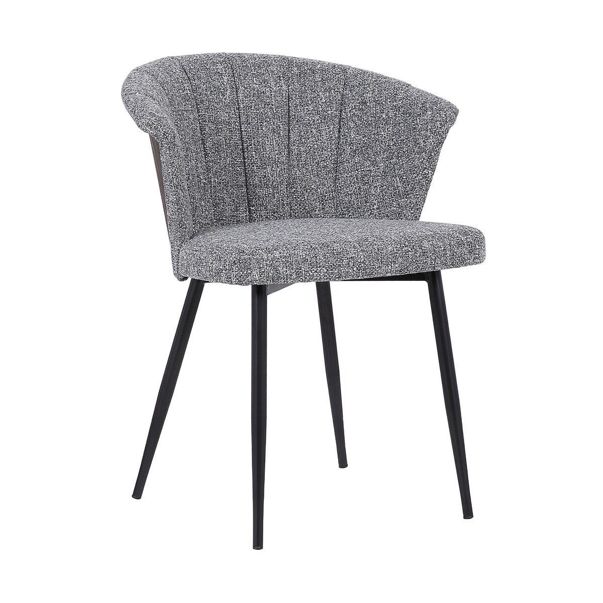 19 Inch Contemporary Fabric Dining Chair with Metal Legs, Gray