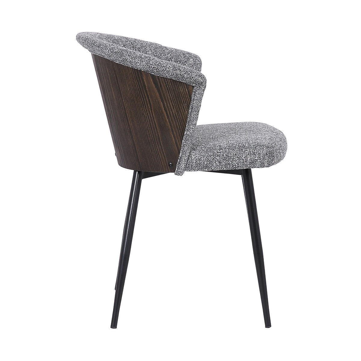 19 Inch Contemporary Fabric Dining Chair with Metal Legs, Gray