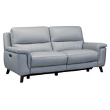 19 Inch Power Reclining Leather Sofa with USB Port, Gray
