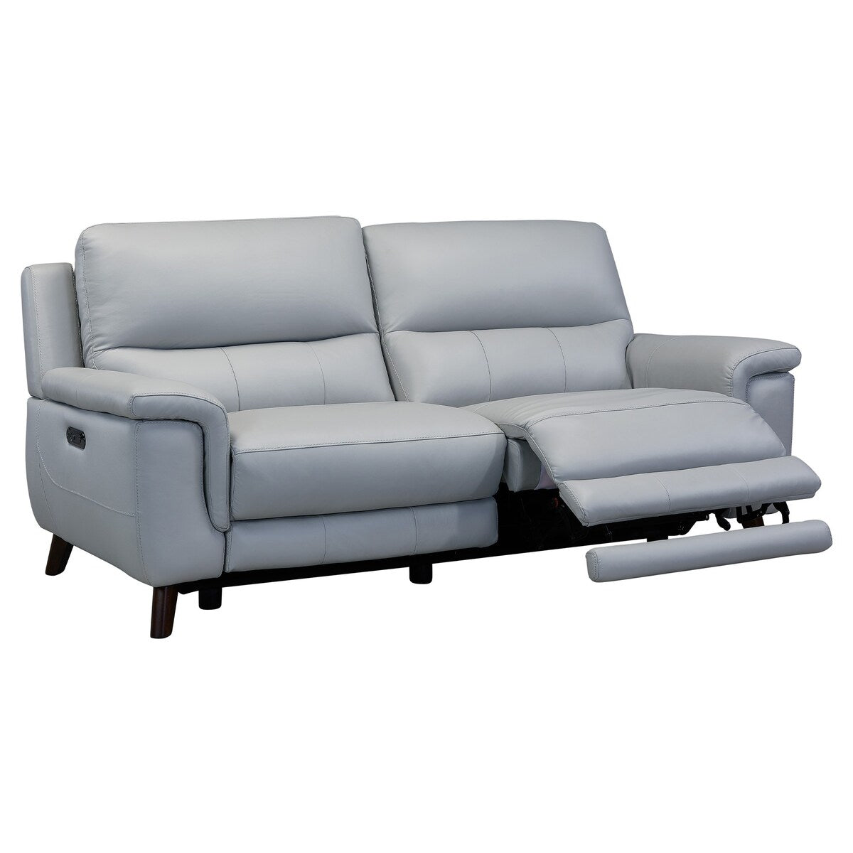 19 Inch Power Reclining Leather Sofa with USB Port, Gray