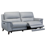 19 Inch Power Reclining Leather Sofa with USB Port, Gray