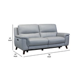 19 Inch Power Reclining Leather Sofa with USB Port, Gray