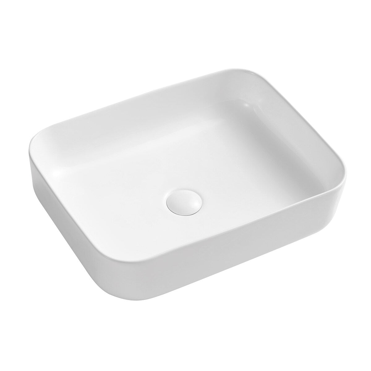 19 in. x 15 in.Ceramic Rectangular Above Counter White Bathroom Sink
