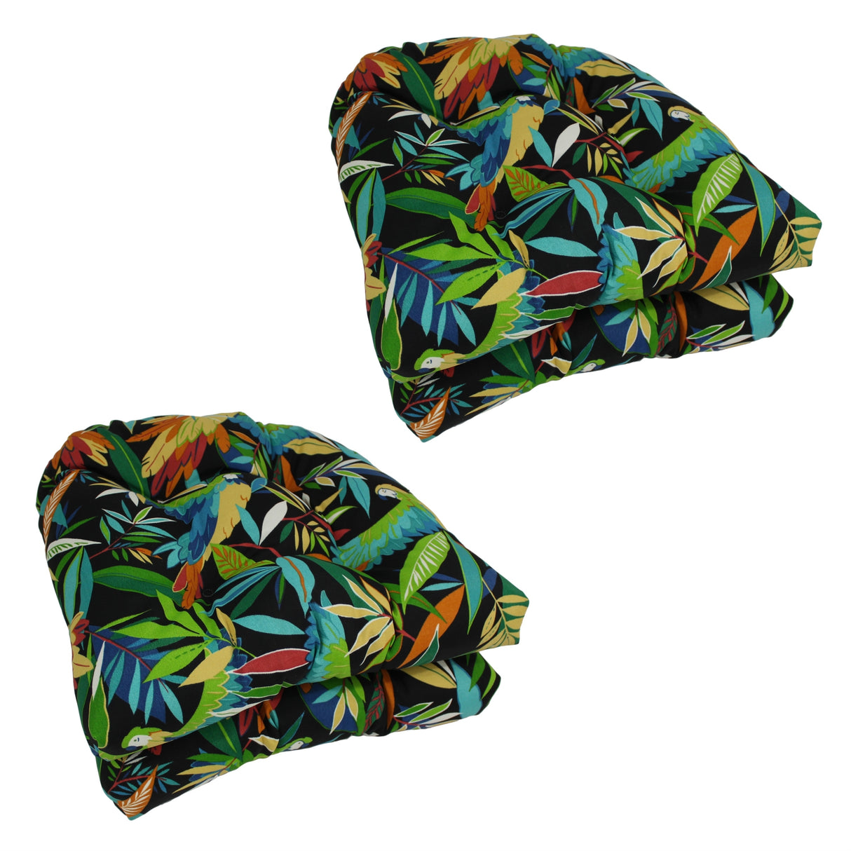 19-inch Rounded Back Indoor/Outdoor Chair Cushions (Set of 4) - 19" x 19"