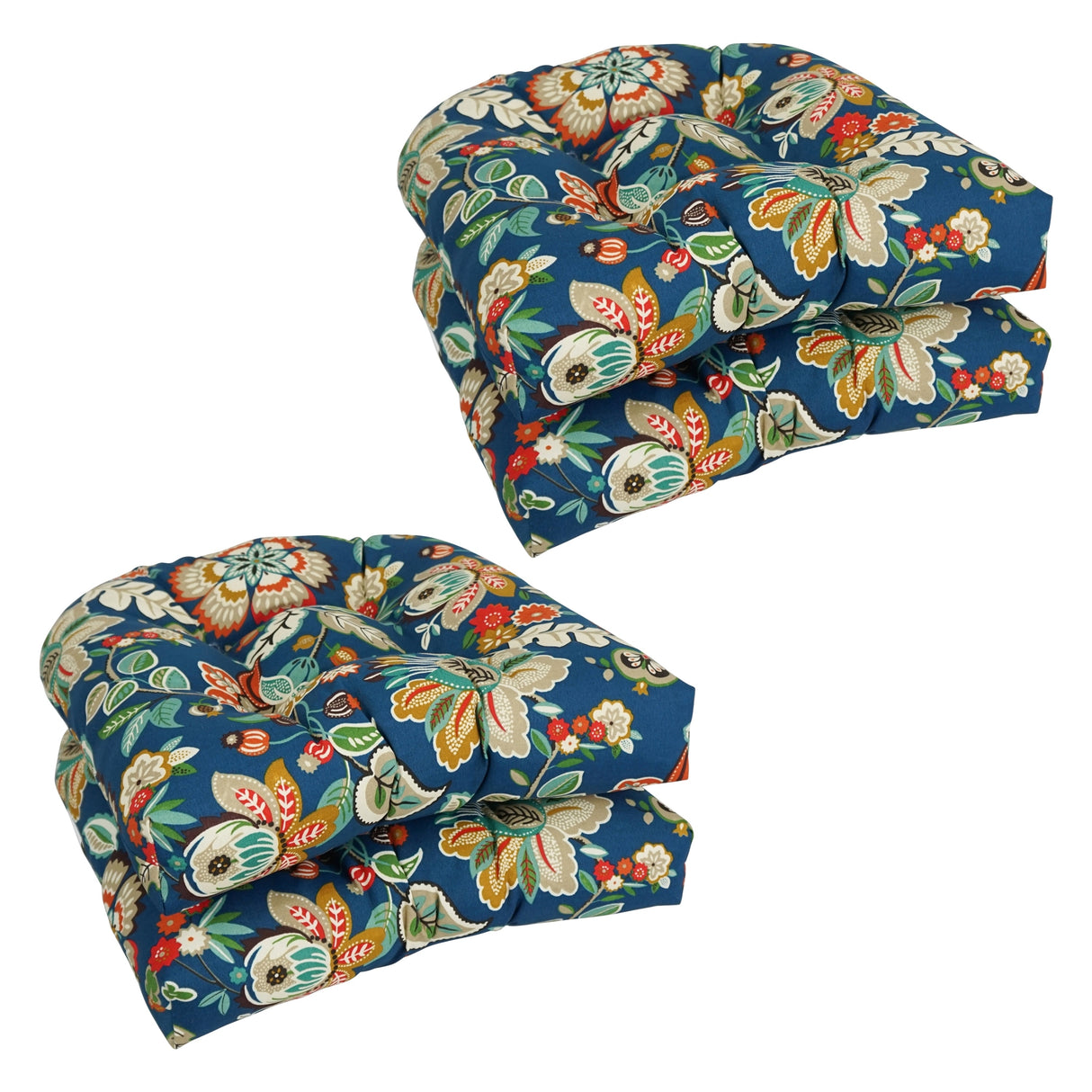 19-inch Rounded Back Indoor/Outdoor Chair Cushions (Set of 4) - 19" x 19"