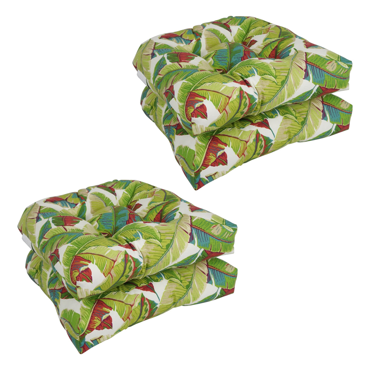19-inch Rounded Back Indoor/Outdoor Chair Cushions (Set of 4) - 19" x 19"