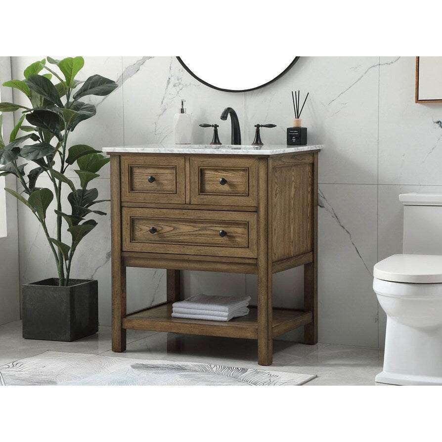 19 inch Single bathroom vanity in driftwood