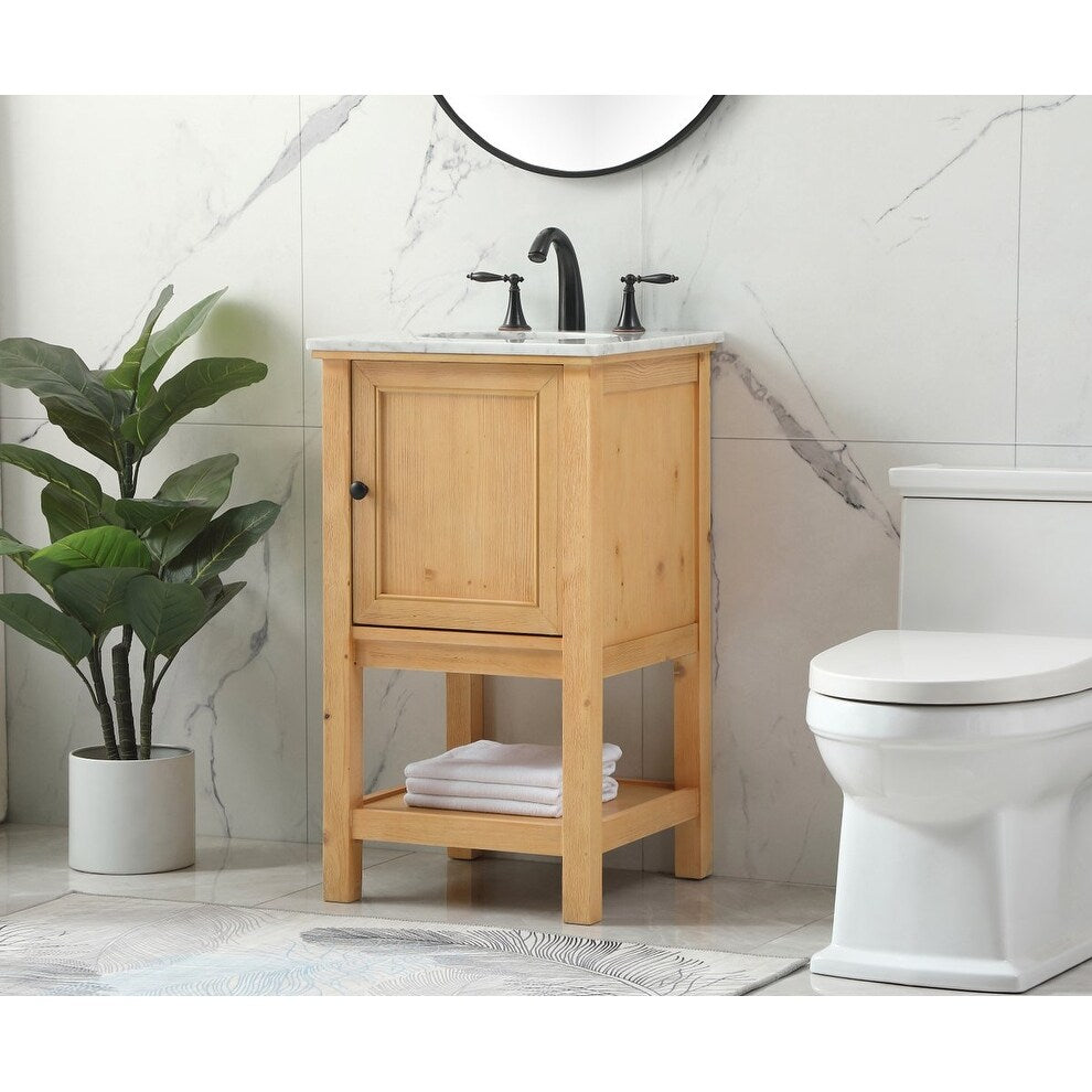 19 inch Single bathroom vanity in driftwood