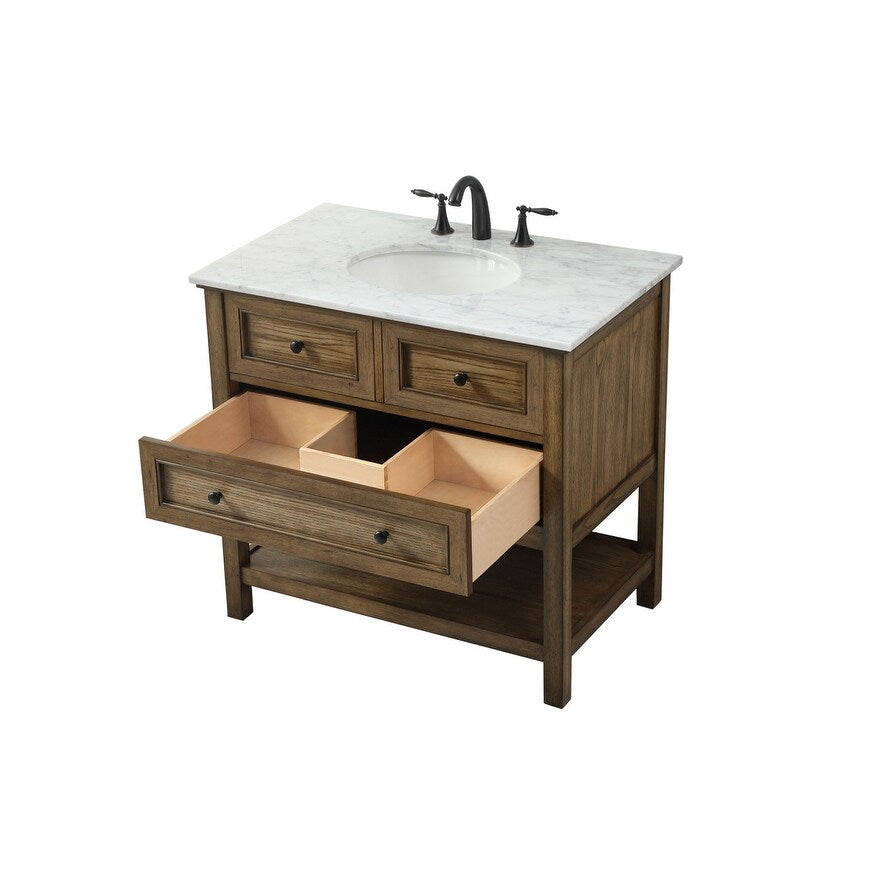 19 inch Single bathroom vanity in driftwood