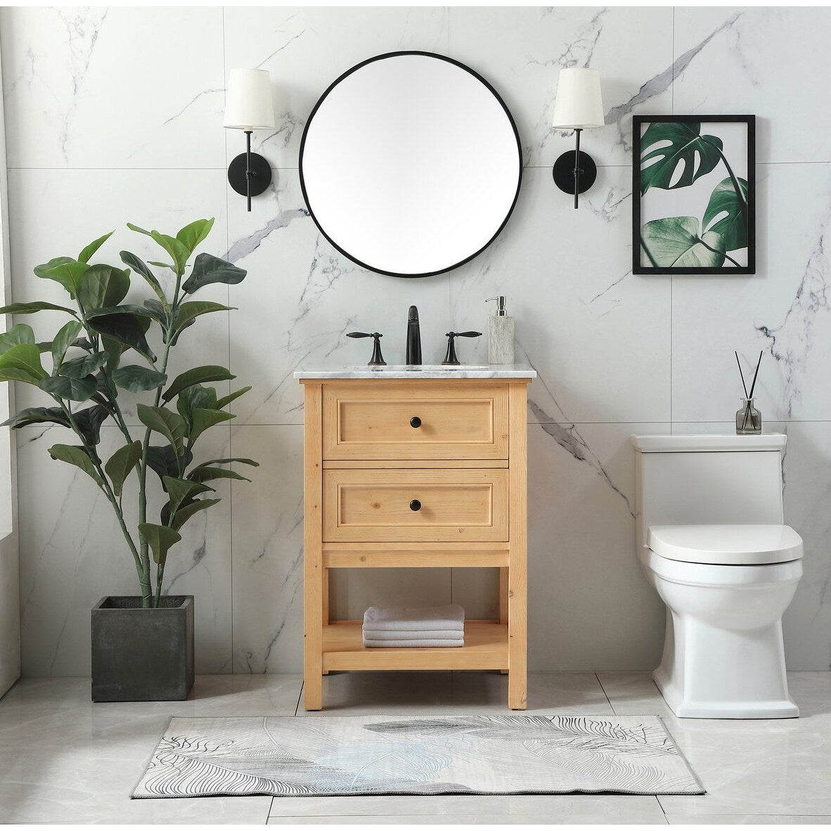 19 inch Single bathroom vanity in driftwood
