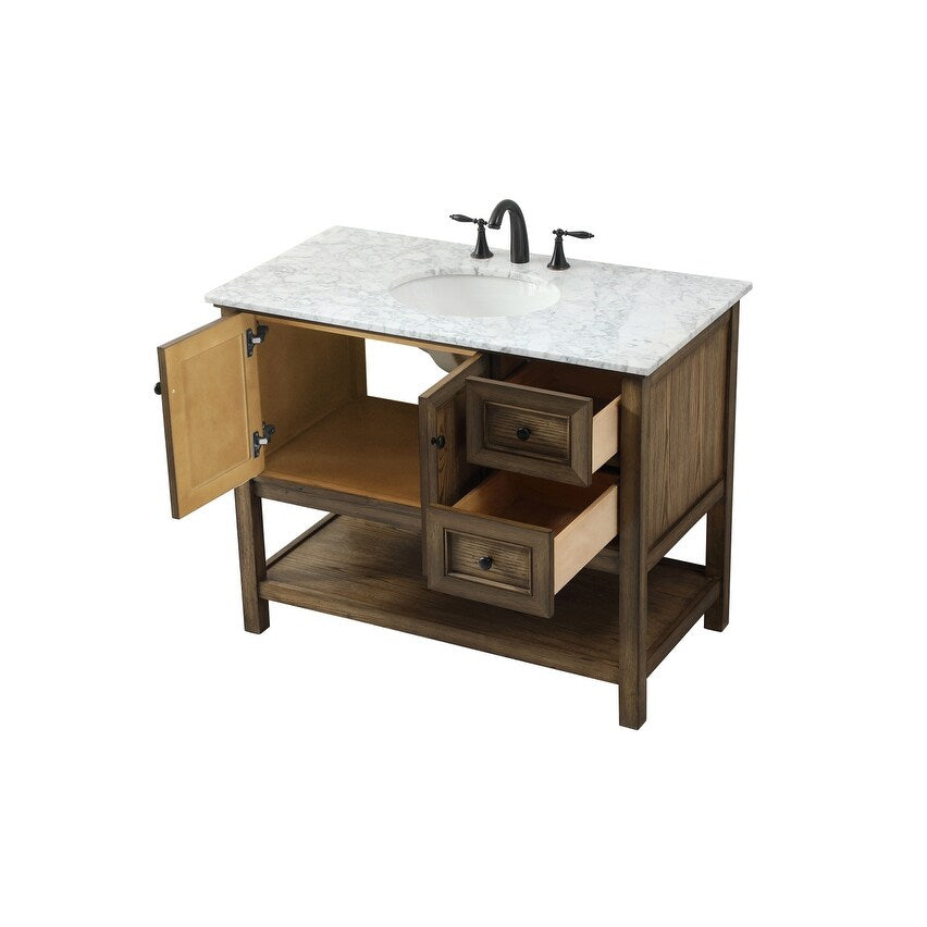 19 inch Single bathroom vanity in driftwood