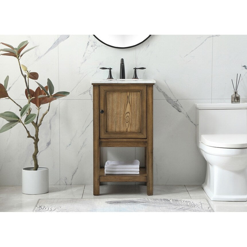 19 inch Single bathroom vanity in driftwood