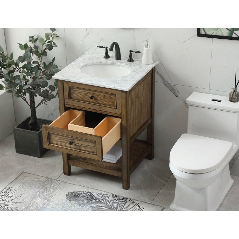 19 inch Single bathroom vanity in driftwood