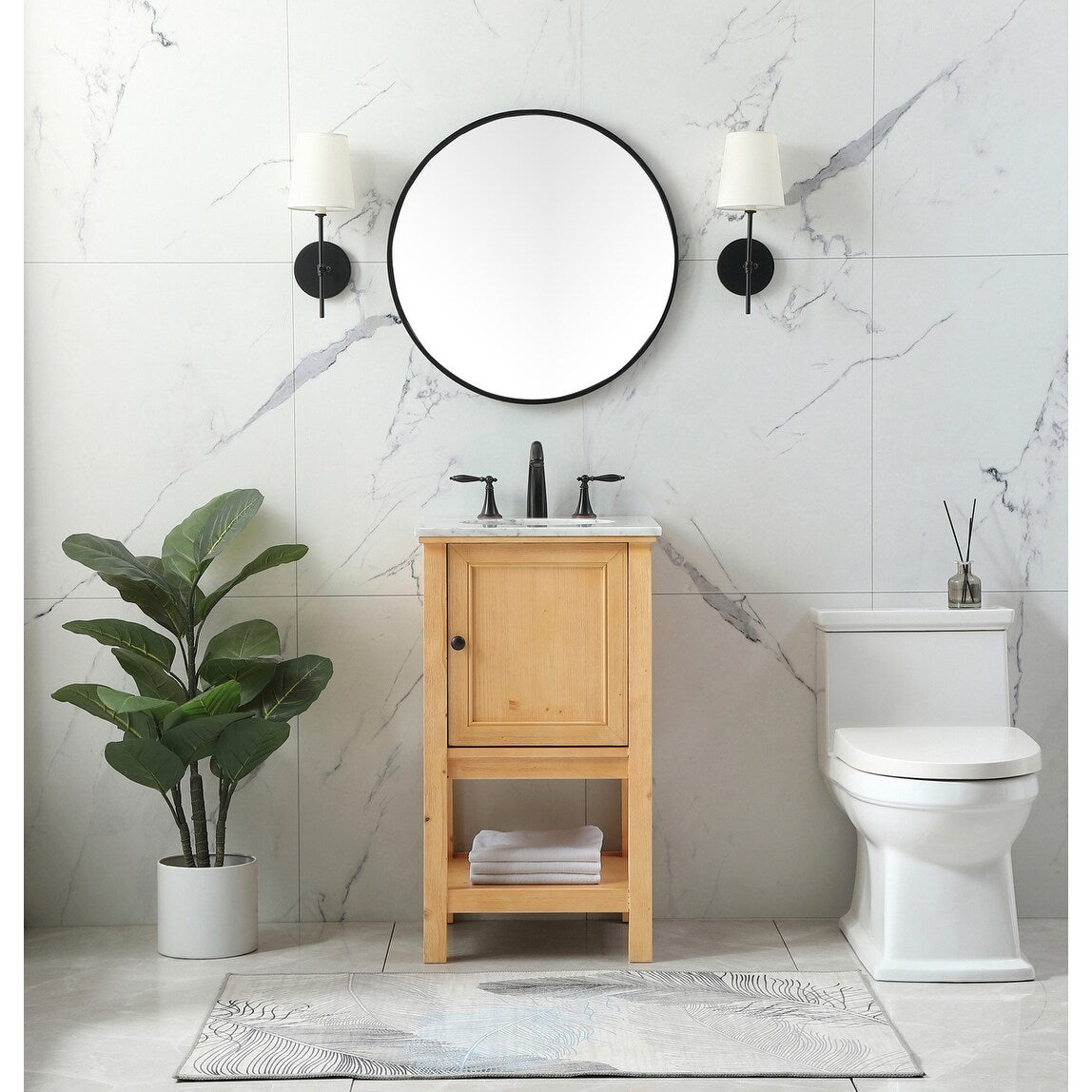 19 inch Single bathroom vanity in driftwood