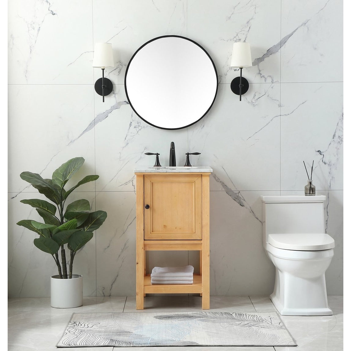 19 inch Single bathroom vanity in driftwood