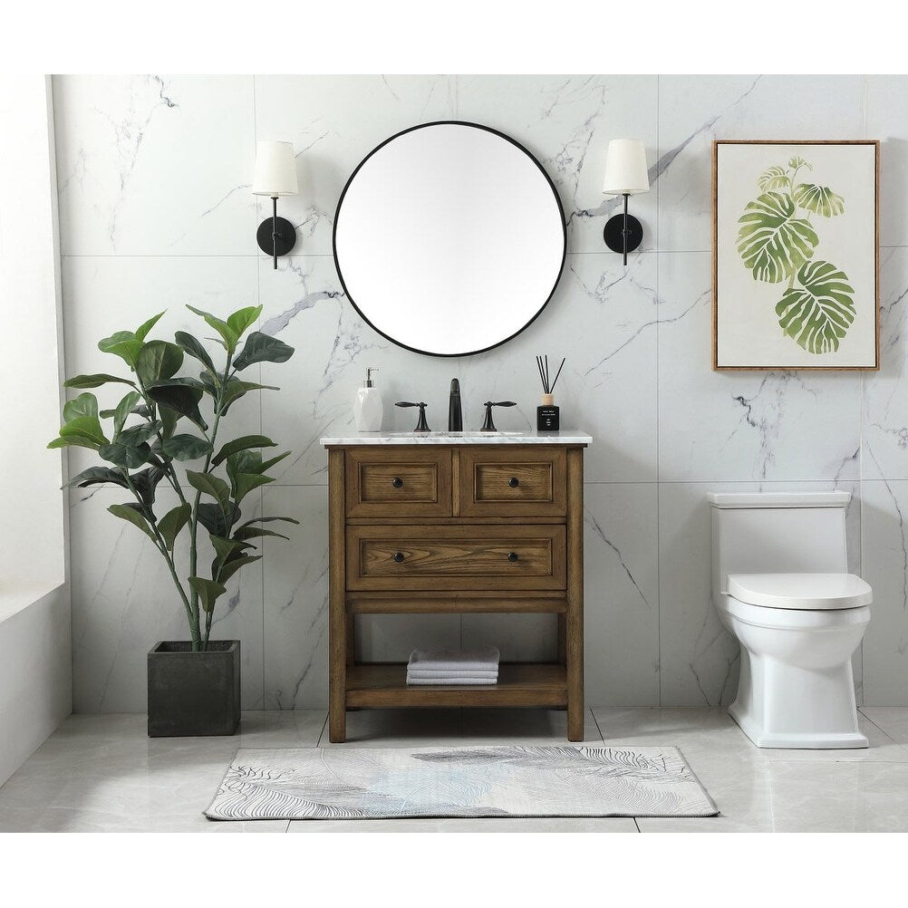 19 inch Single bathroom vanity in driftwood