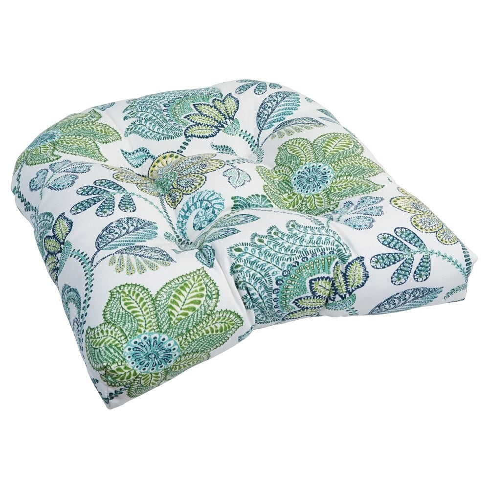 Blazing Needles 19-inch U-Shaped Polyester Outdoor Tufted Dining Chair Cushion