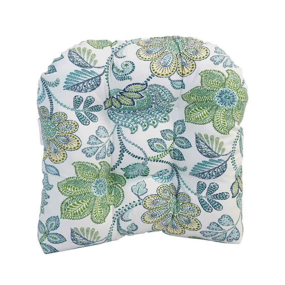 Blazing Needles 19-inch U-Shaped Polyester Outdoor Tufted Dining Chair Cushion
