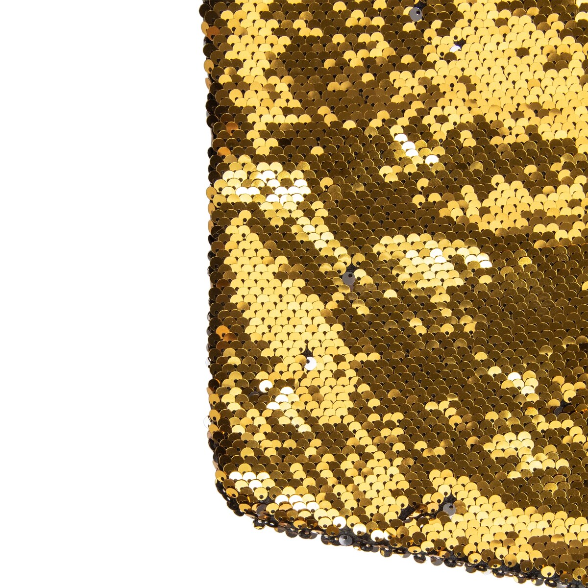 19" Gold and Silver Sequin Christmas Stocking With White Faux Fur Cuff