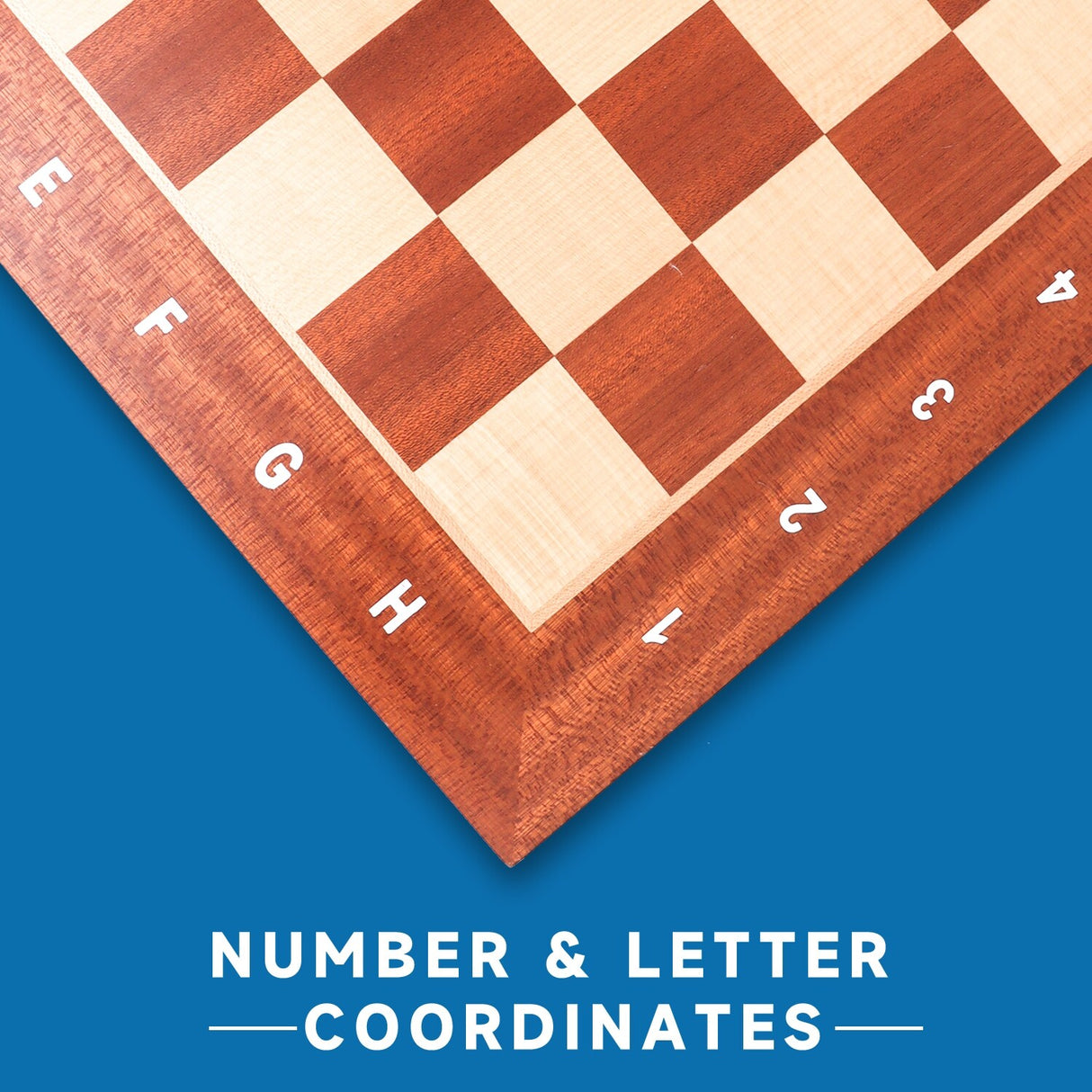 GSE™ 19"x19" Wooden Inlaid Chessboard, Professional Staunton Tournament Chess Board with 2" Square