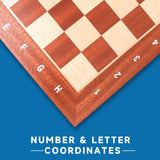 GSE™ 19"x19" Wooden Inlaid Chessboard, Professional Staunton Tournament Chess Board with 2" Square