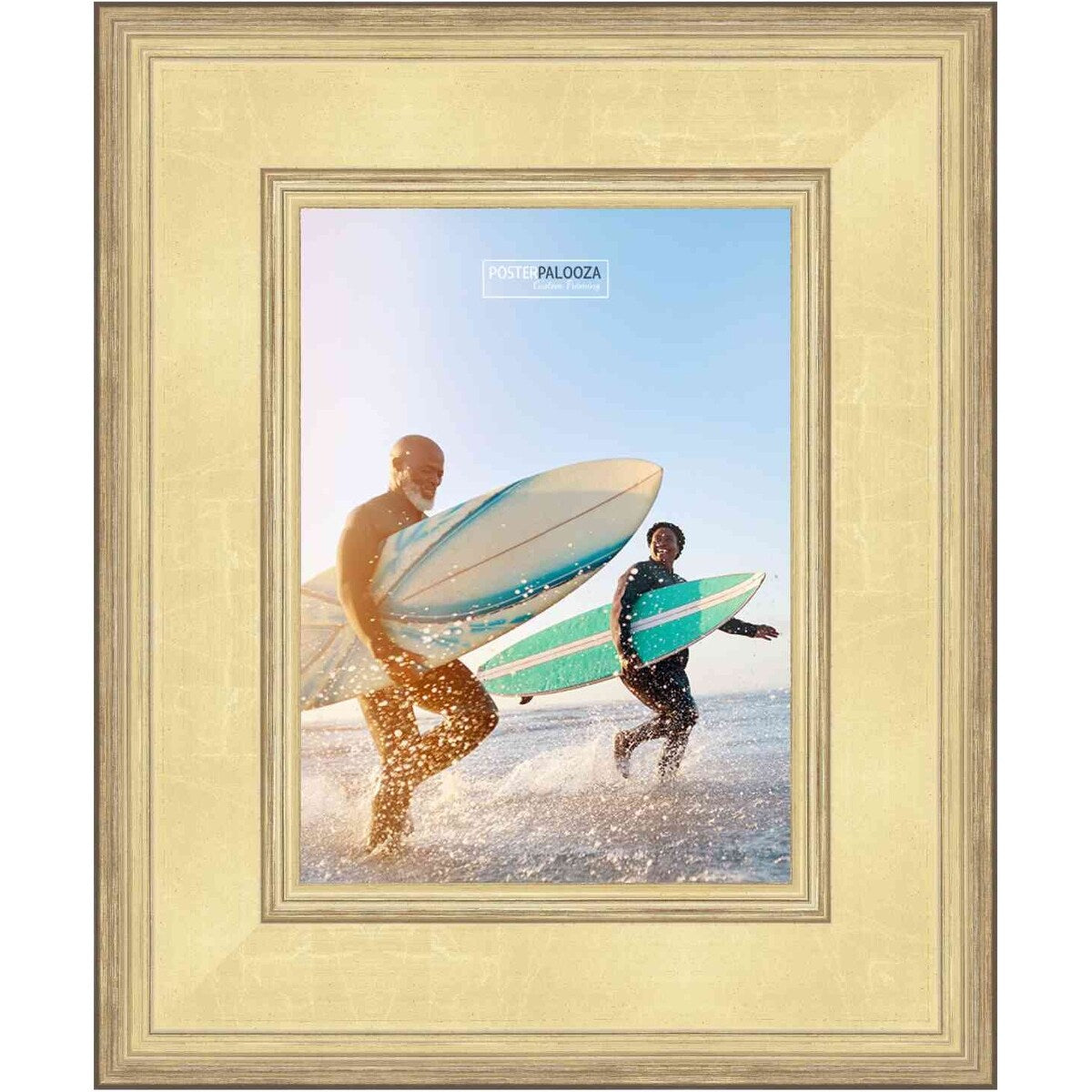 19x15 Traditional Gold Complete Wood Picture Frame with UV Acrylic, Foam Board Backing, & Hardware