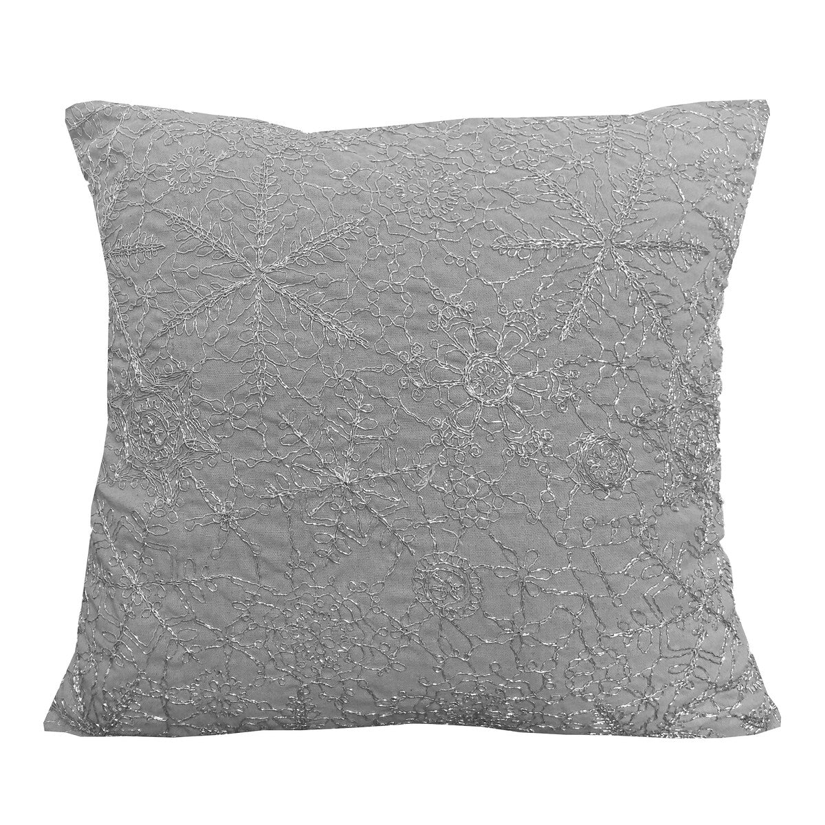 19x19 Vedia Snowflake Sequin Faux Linen Pillow
