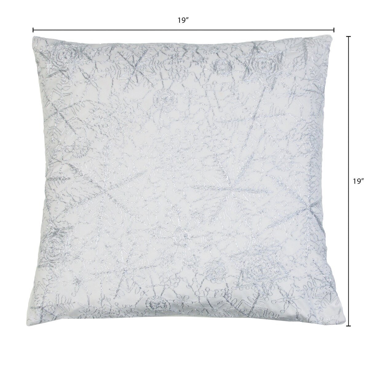 19x19 Vedia Snowflake Sequin Faux Linen Pillow