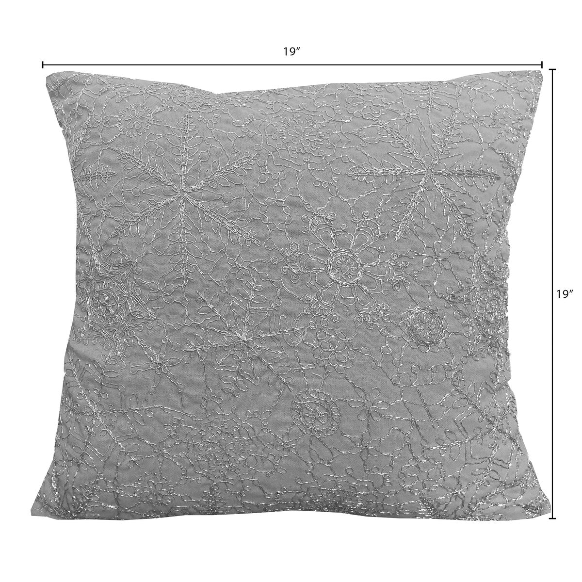 19x19 Vedia Snowflake Sequin Faux Linen Pillow