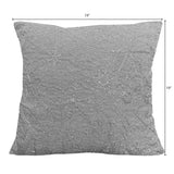 19x19 Vedia Snowflake Sequin Faux Linen Pillow