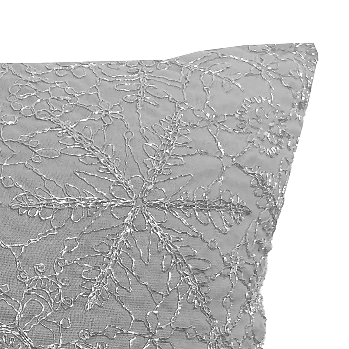 19x19 Vedia Snowflake Sequin Faux Linen Pillow