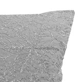 19x19 Vedia Snowflake Sequin Faux Linen Pillow