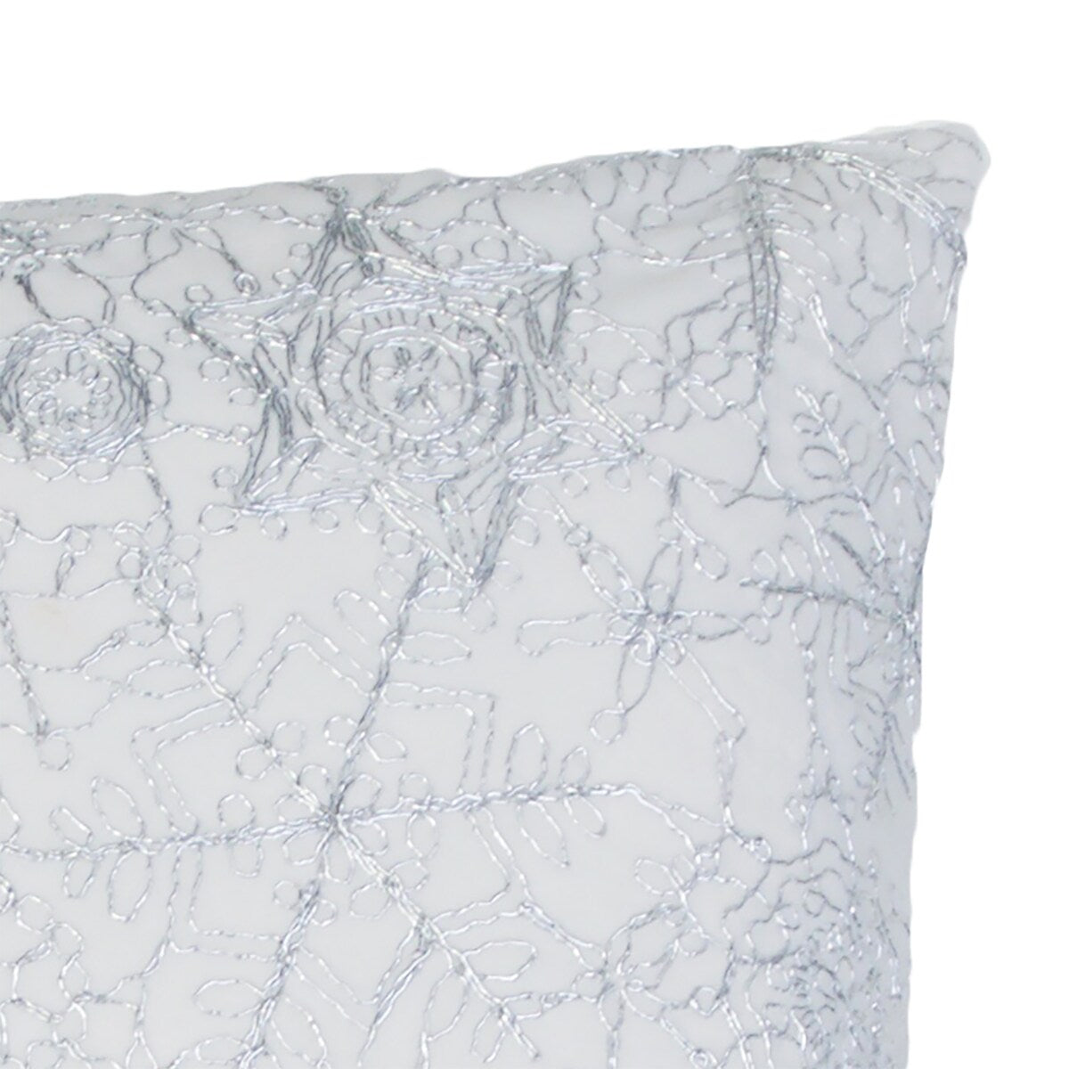 19x19 Vedia Snowflake Sequin Faux Linen Pillow