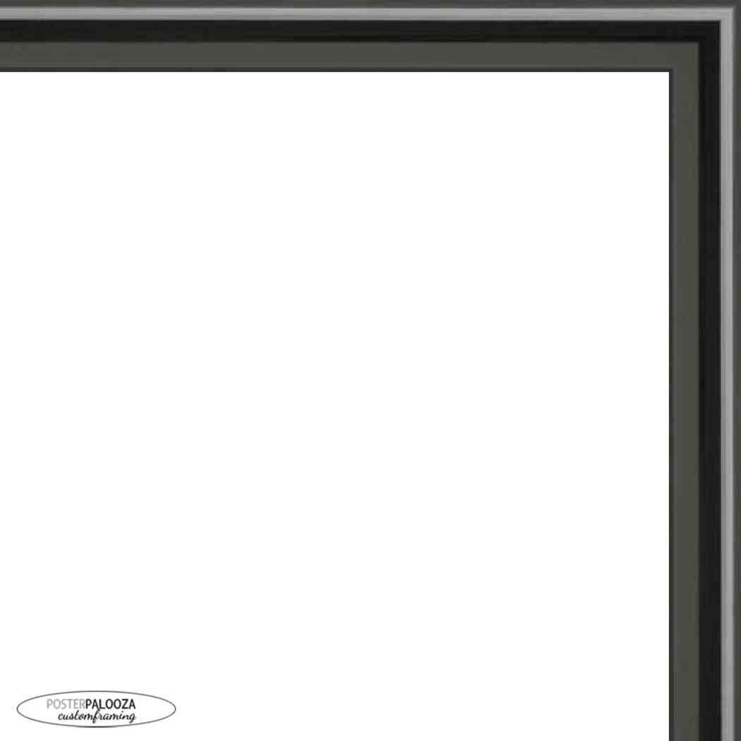 19x24 Lacquer Black Complete Wood Picture Frame with UV Acrylic, Foam Board Backing, & Hardware