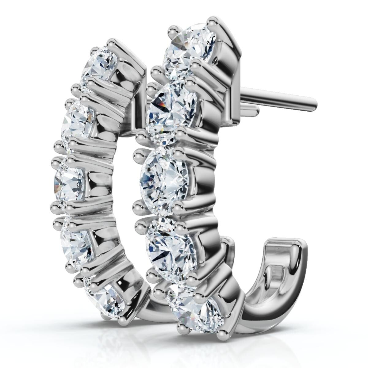 1Ct Diamond Hoops Women's Earrings Gold Lab Grown EF/VS