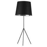 1LT 3 Leg Drum Floor Fixture w/BK-SV Shd