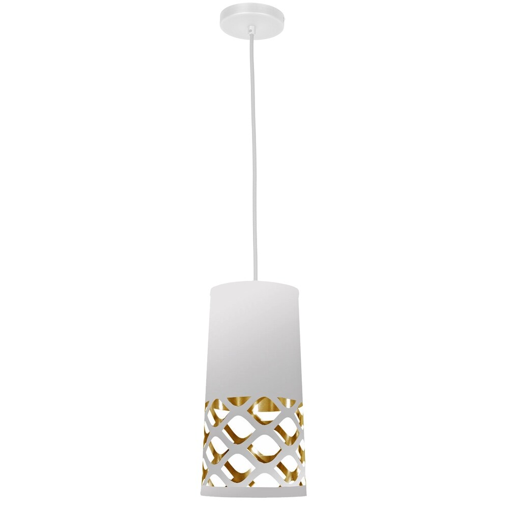1LT Cut Out Pendant JTone Wht/Gld - White/Gold