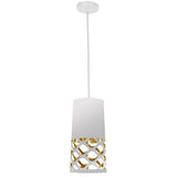 1LT Cut Out Pendant JTone Wht/Gld - White/Gold