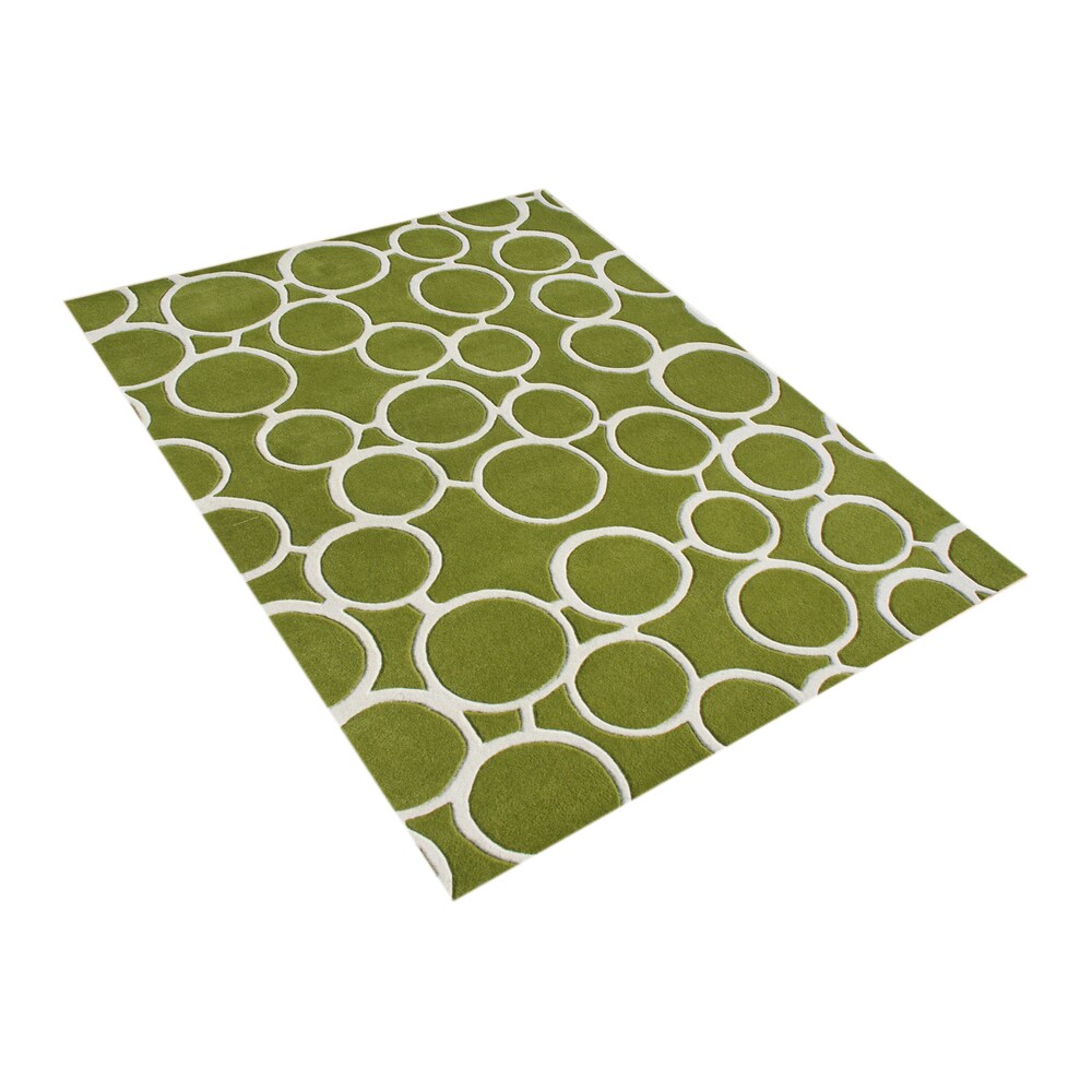 Alliyah Handmade New Zealand Blended Wool Green Area Rug - 5' x 8'