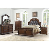 1pc Nightstand Bedroom Furniture Cherry Veneer Brown Finish 2-Drawers Hanging Pull Bedside Table