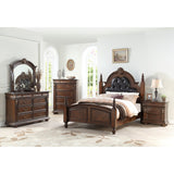 1pc Nightstand Bedroom Furniture Cherry Veneer Brown Finish 2-Drawers Hanging Pull Bedside Table