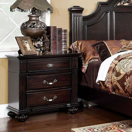 Dark Walnut Solid wood 3-Drawers Ball Bearing Metal Glides