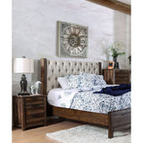 Transitional Rustic Natural Tone Solid wood Felt Lined Drawers Metal Handles Black Bar Pull