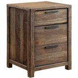 Transitional Rustic Natural Tone Solid wood Felt Lined Drawers Metal Handles Black Bar Pull