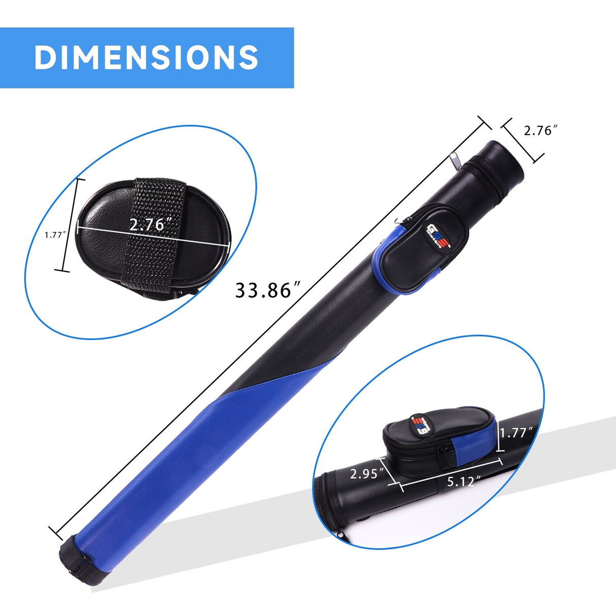 GSE™ 1x1 Deluxe Hard Billiard Pool Cue Stick Carrying Case, Billiard Cue Case Holds 1 Butts/1 Shafts (7 Colors)