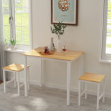 2 - Person Dining Set KitchenTable Set Space Saver with Rectangular Table and 2 Square Chairs