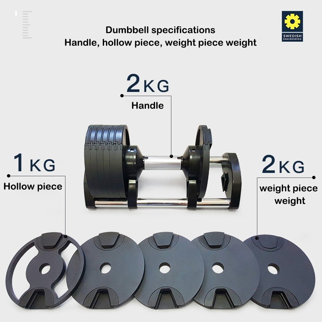 2-20 KG Adjustable Weight Barbell Dumbbell Pair with Connecting Rod Home Personal Fitness Training Center Fitness Exercise Lift