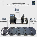 2-20 KG Adjustable Weight Barbell Dumbbell Pair with Connecting Rod Home Personal Fitness Training Center Fitness Exercise Lift