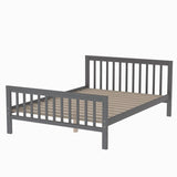 2 Bed in 1 Kids Bed Twin over Full Bunk Bed Loft Bed with Staircase Ladder with 3 Storage Grids Kids Furniture, Gray